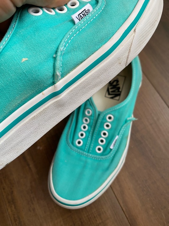 Vans Turquoise Canvas Low-Top Sneakers - Picture 9 of 9